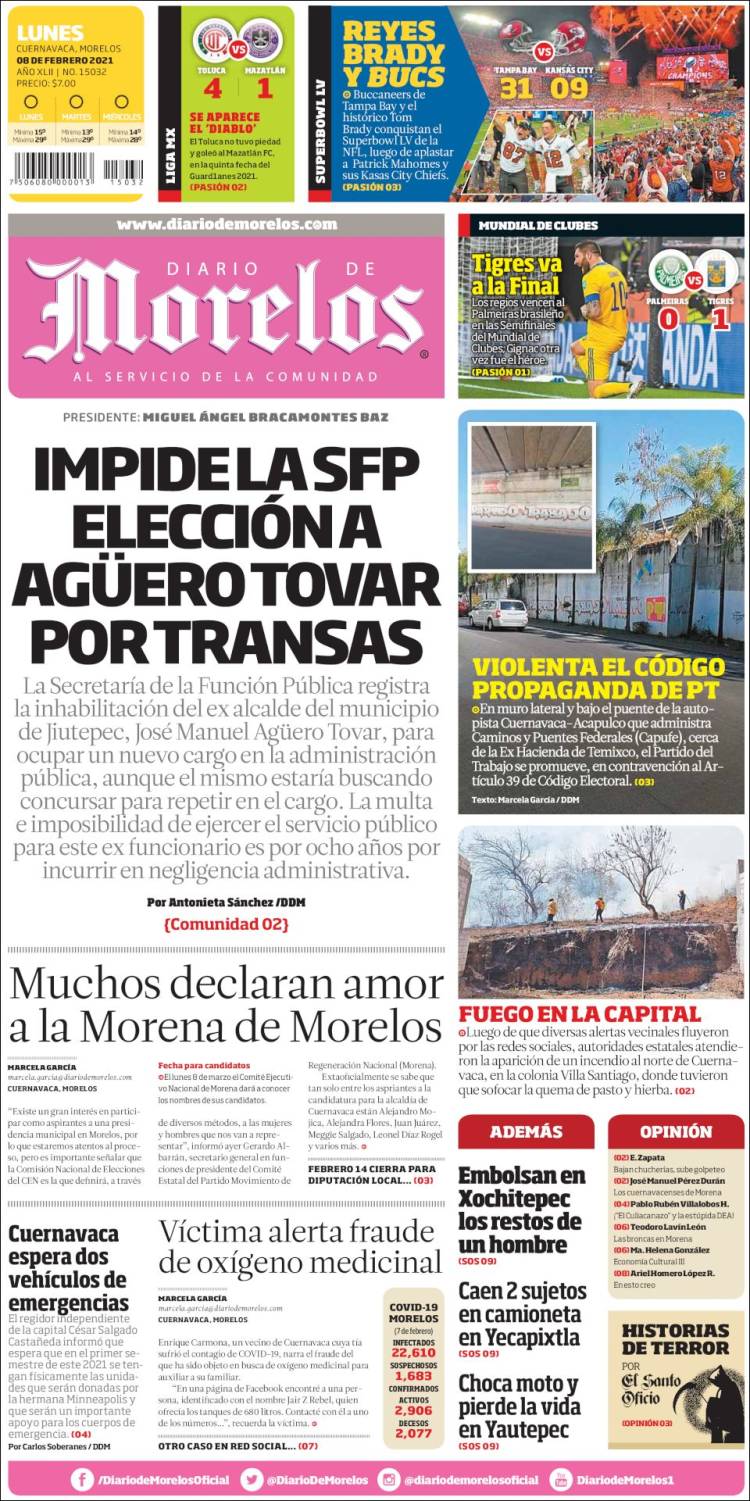 Portada de Diario de Morelos (México)