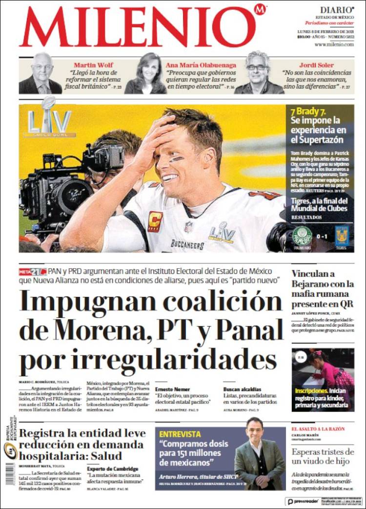 Portada de Milenio - Estado de México (México)