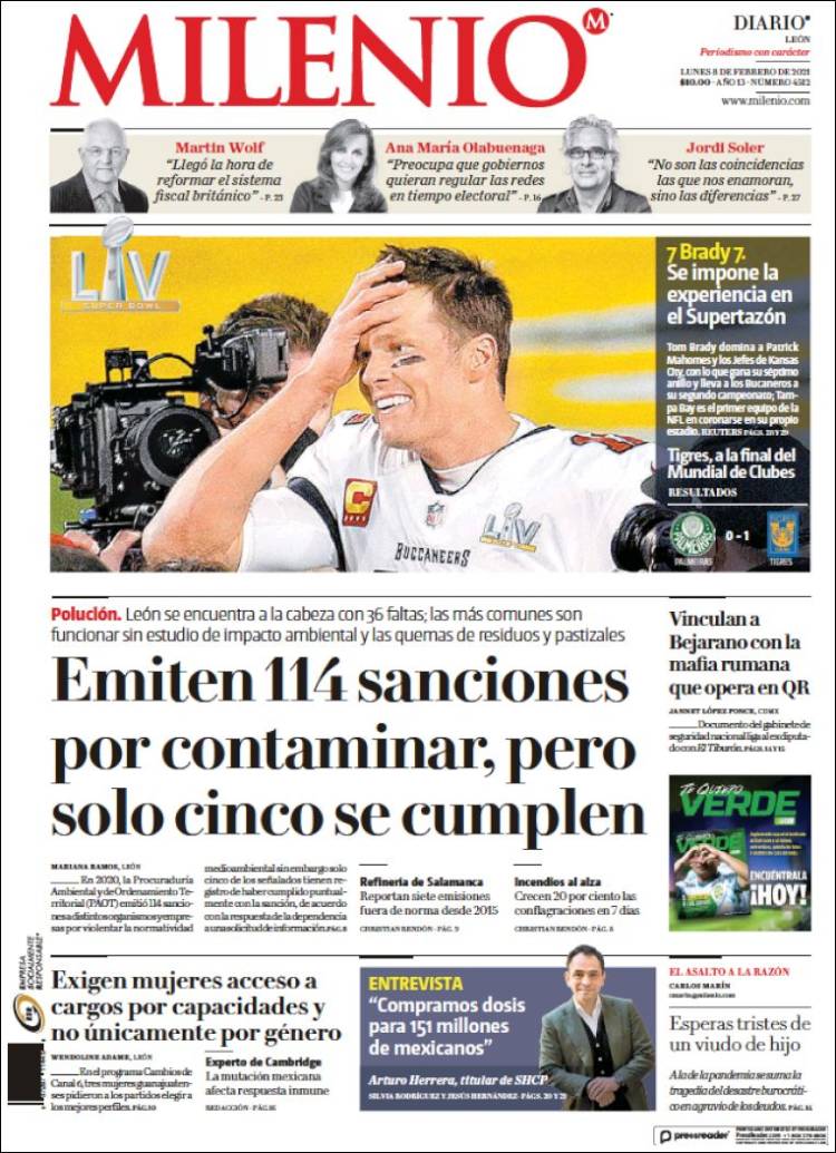 Portada de Milenio de León (México)