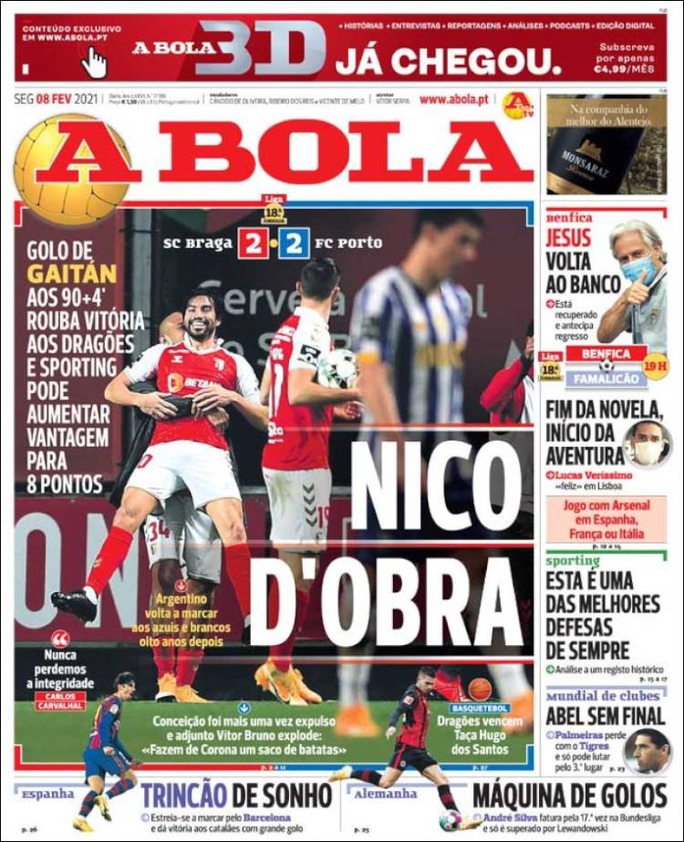 Portada de A Bola (Portugal)