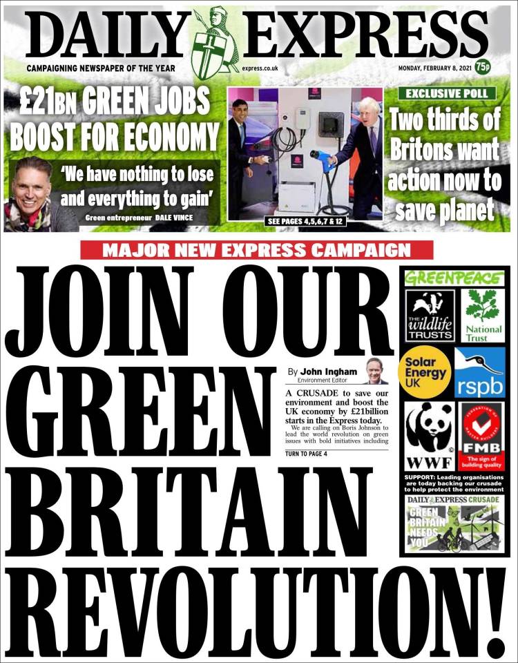 Portada de Daily Express (Reino Unido)