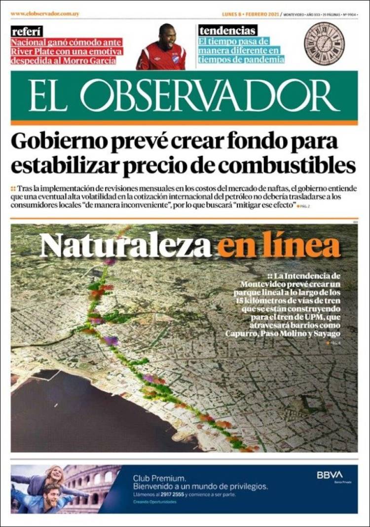 Portada de El Observador (Uruguay)