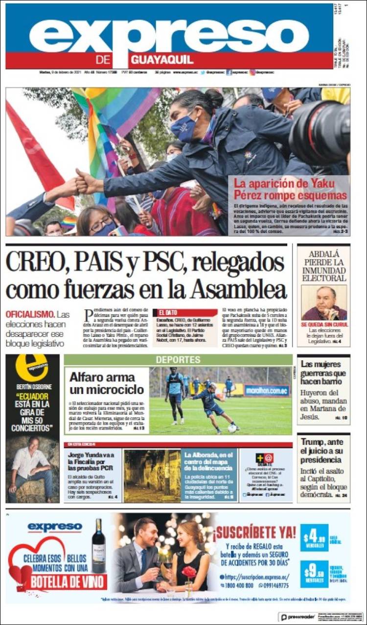 Portada de Expreso (Ecuador)