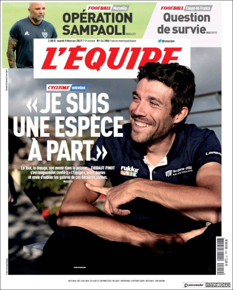 Portada de L'Equipe (Francia)