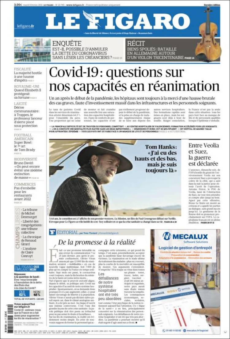 Portada de Le Figaro (Francia)