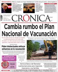 Portada de La Crónica de Hoy (México)