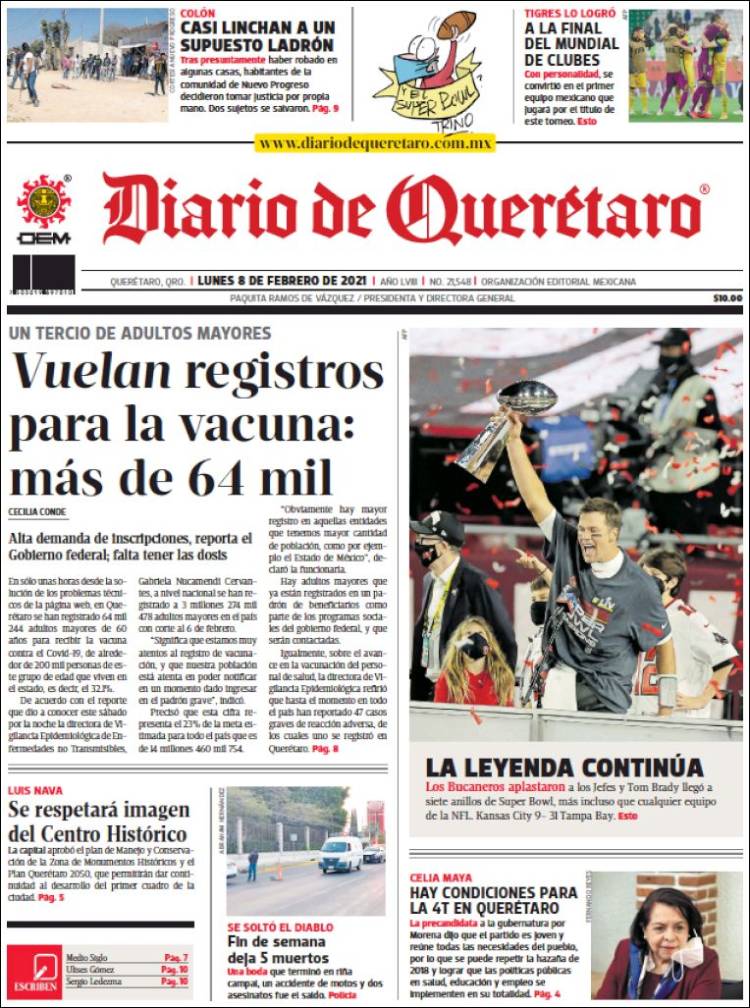 Portada de Diario de Querétaro (México)