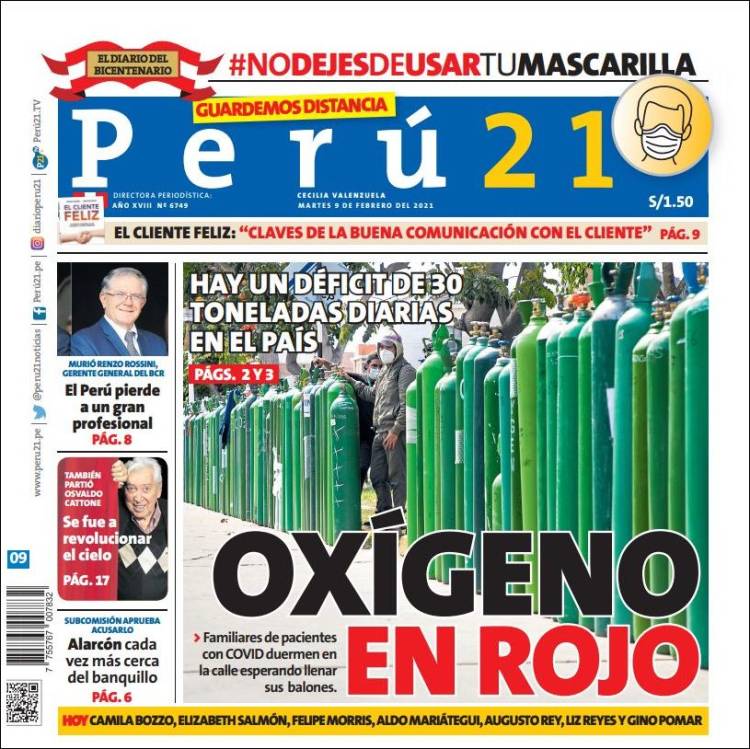 Portada de Perú 21 (Per&uacute;)