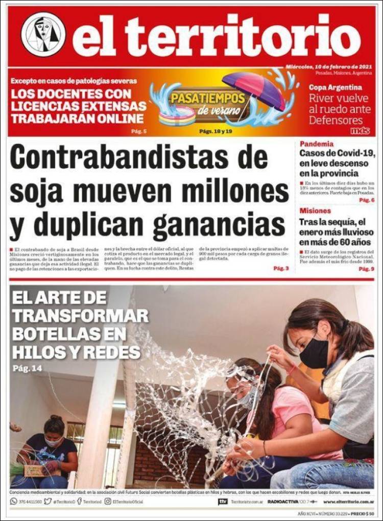 Portada de El Territorio (Argentina)