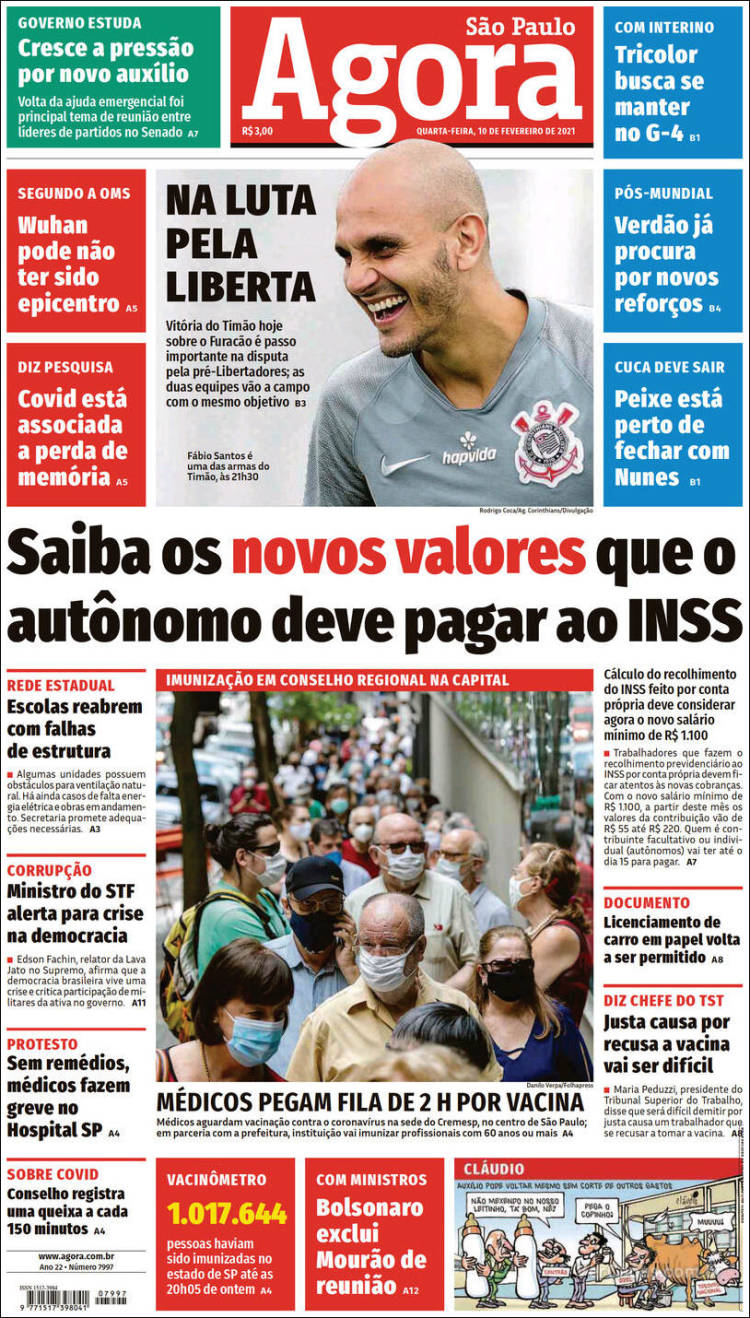 Portada de Agora São Paulo (Brasil)