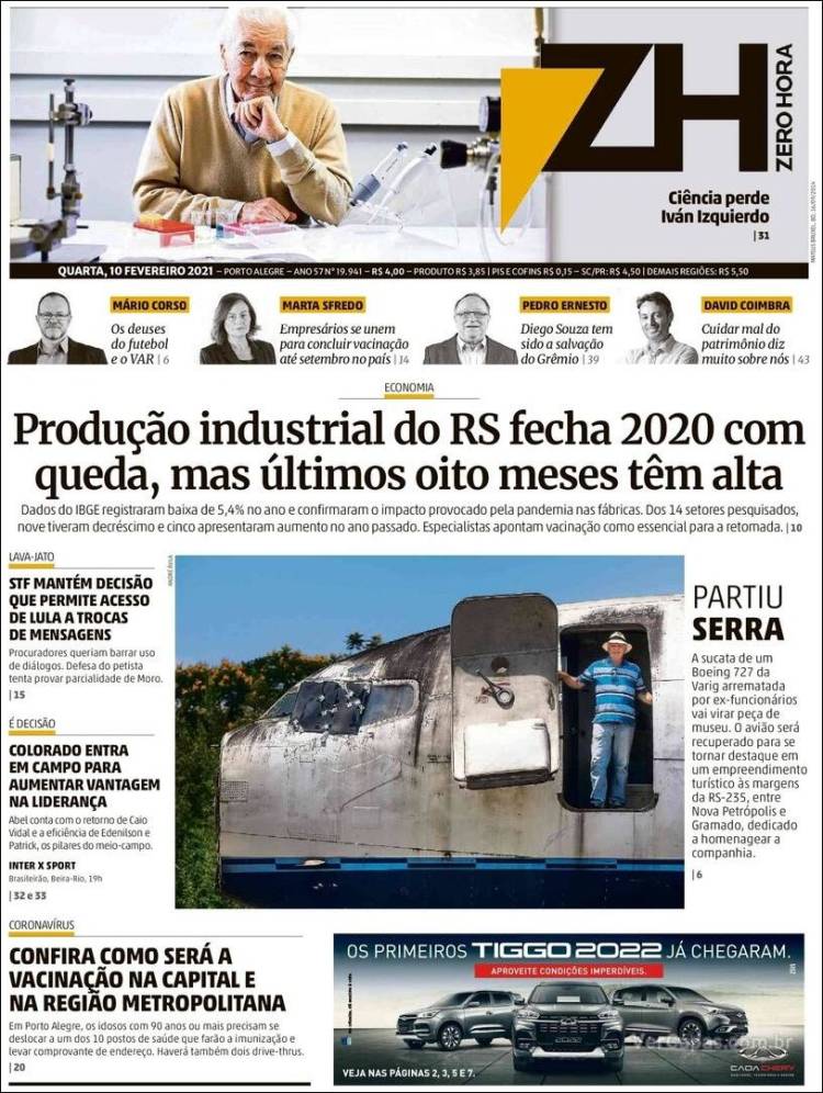 Portada de Zero Hora (Brasil)