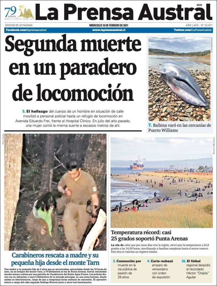 Portada de El Magallanes (Chile)