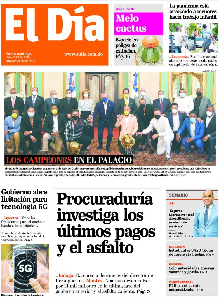 Portada de El Día (R. Dominicana)