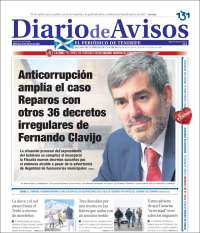 Portada de Diarios de Avisos (España)