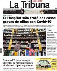 Portada de La Tribuna de Albacete (España)