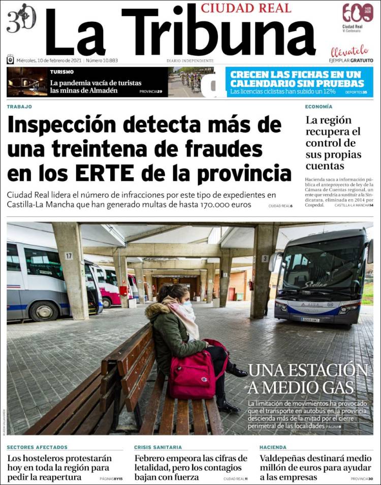 Portada de La Tribuna de Ciudad Real (España)