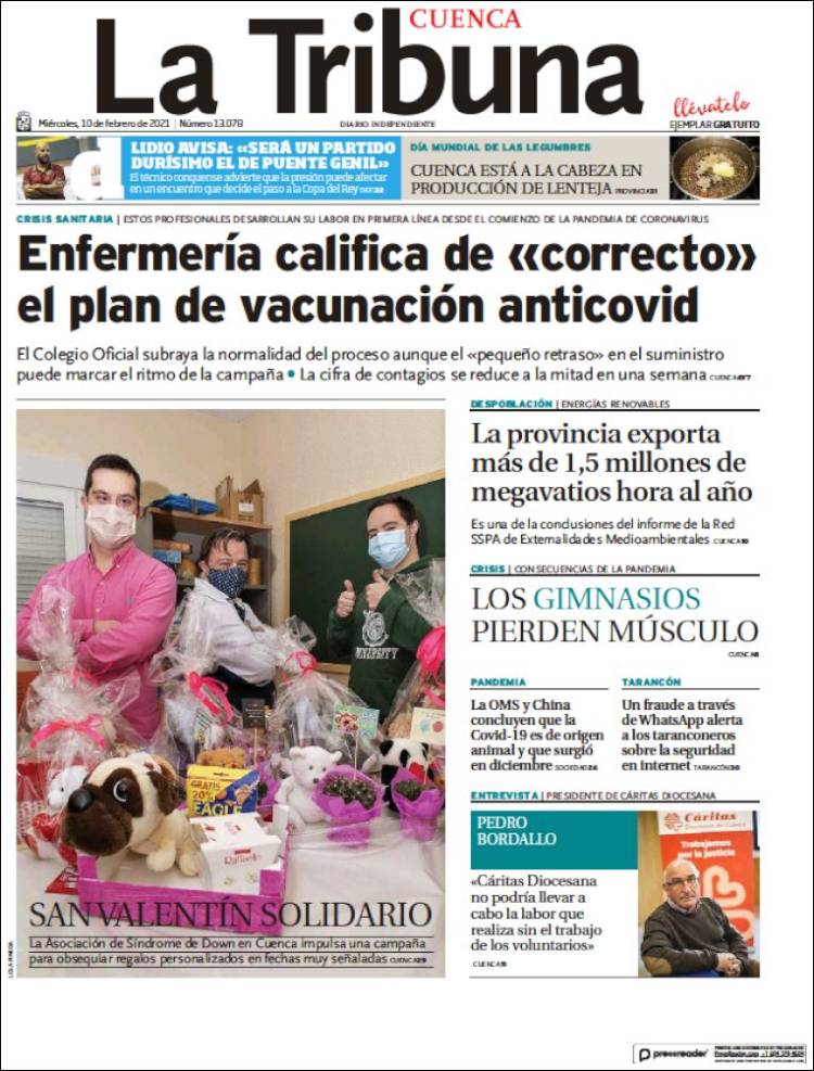 Portada de La Tribuna de Cuenca (España)