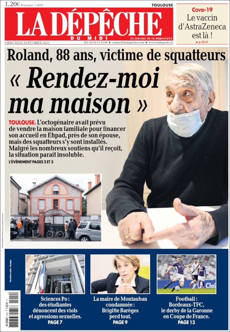 Portada de La Dépêche du Midi (France)
