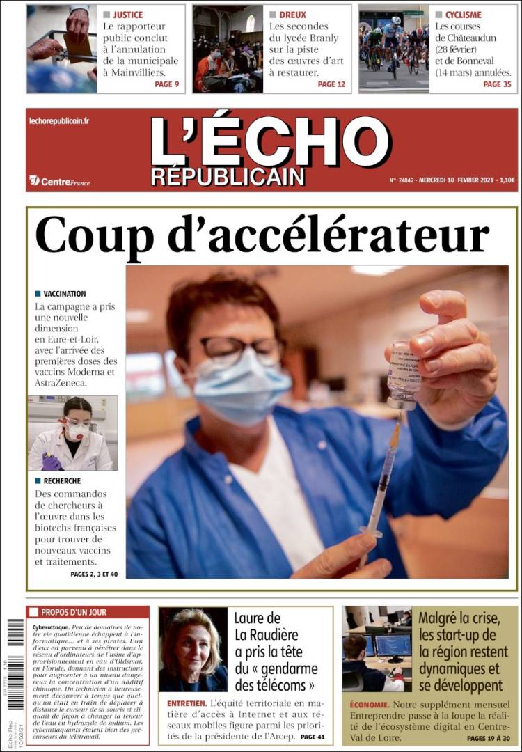 Portada de L'Echo Républicain (France)