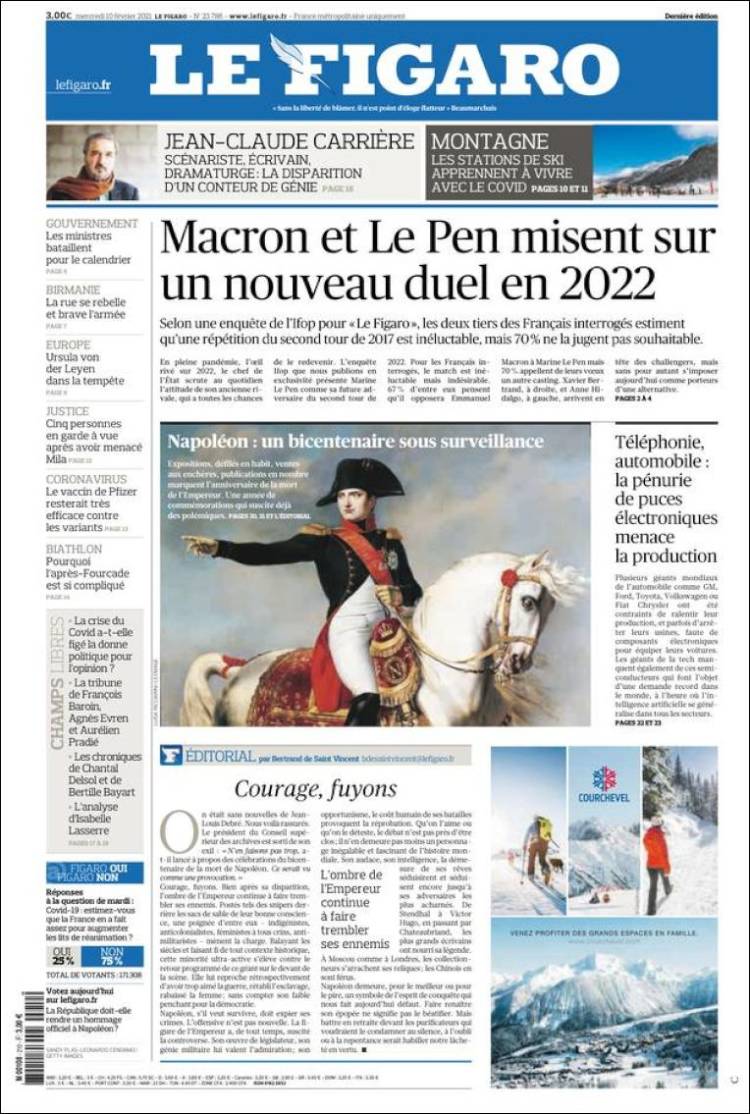 Portada de Le Figaro (France)