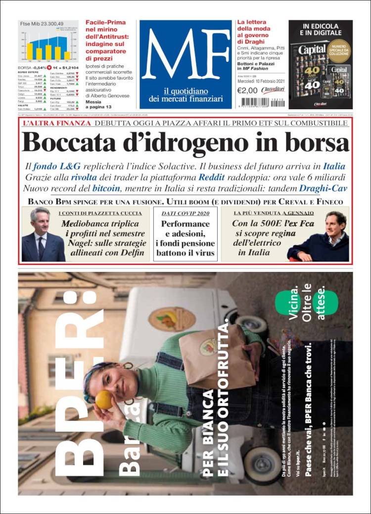 Portada de Milano Finanza (Italia)