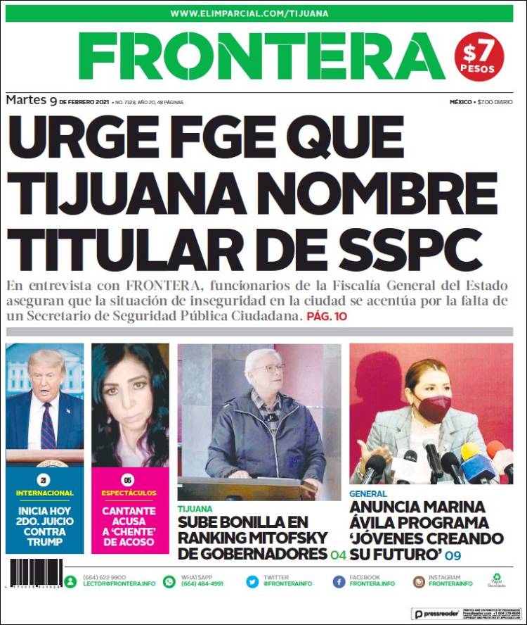 Portada de Frontera (México)