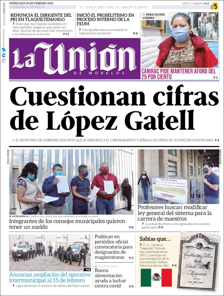 Portada de La Unión de Morelos (México)