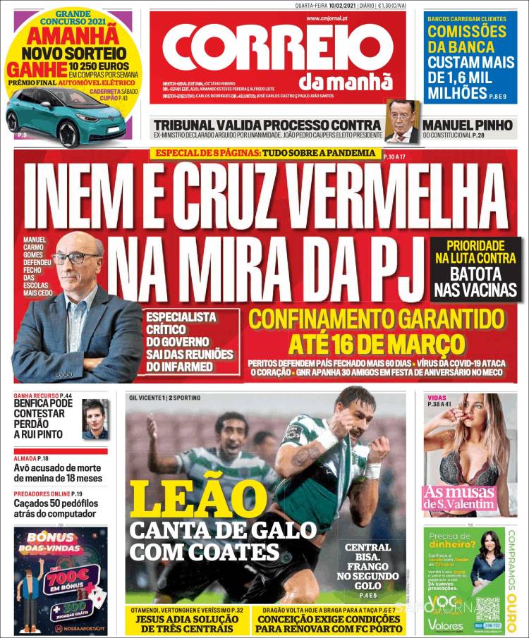 Portada de Correio da Manhã (Portugal)