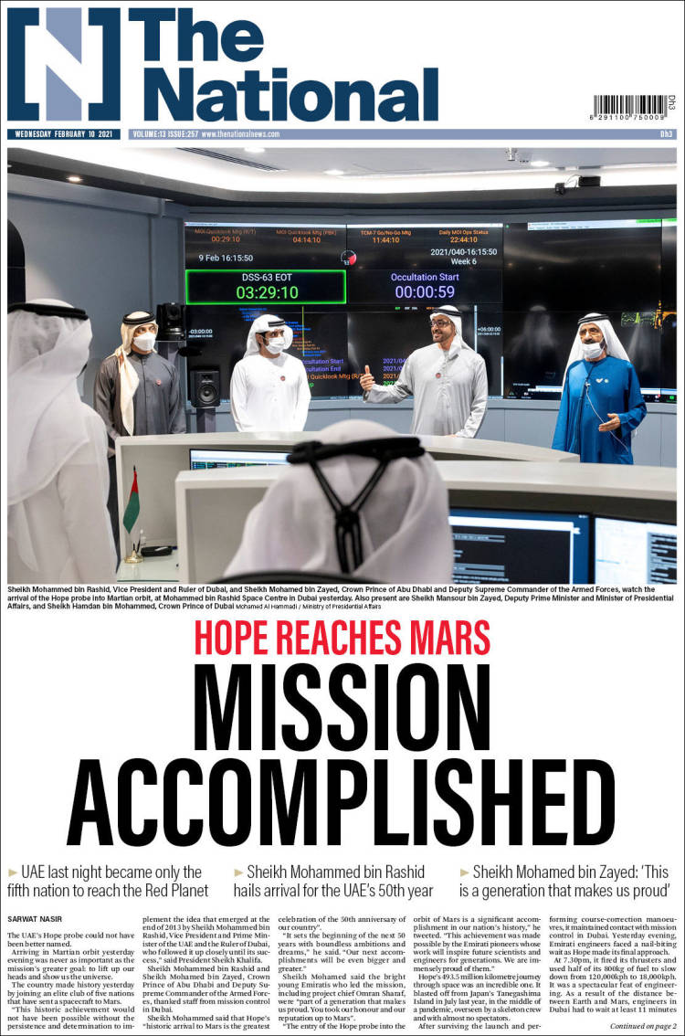 Portada de The National (Reino Unido)