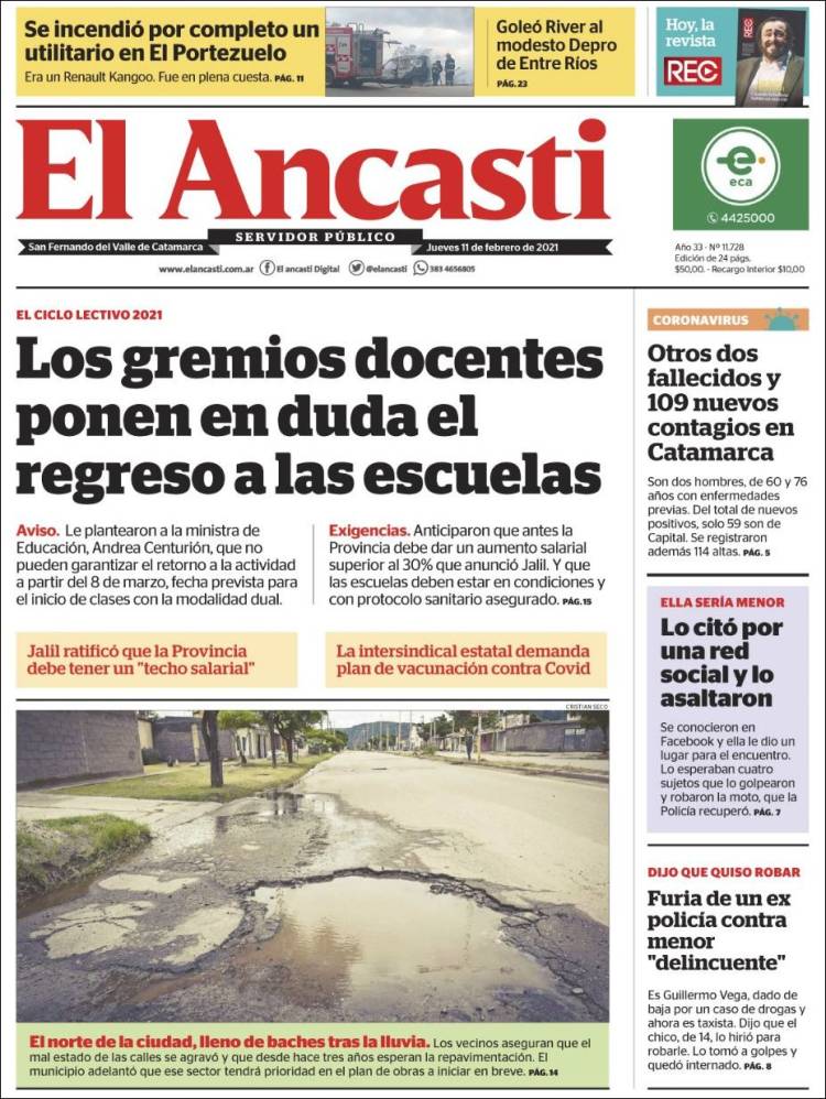 Portada de El Ancasti (Argentina)
