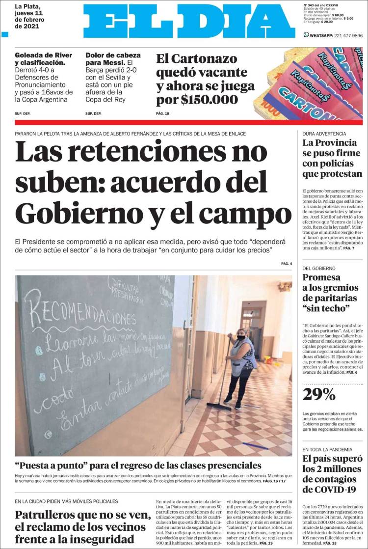 Portada de El Día de la Plata (Argentina)