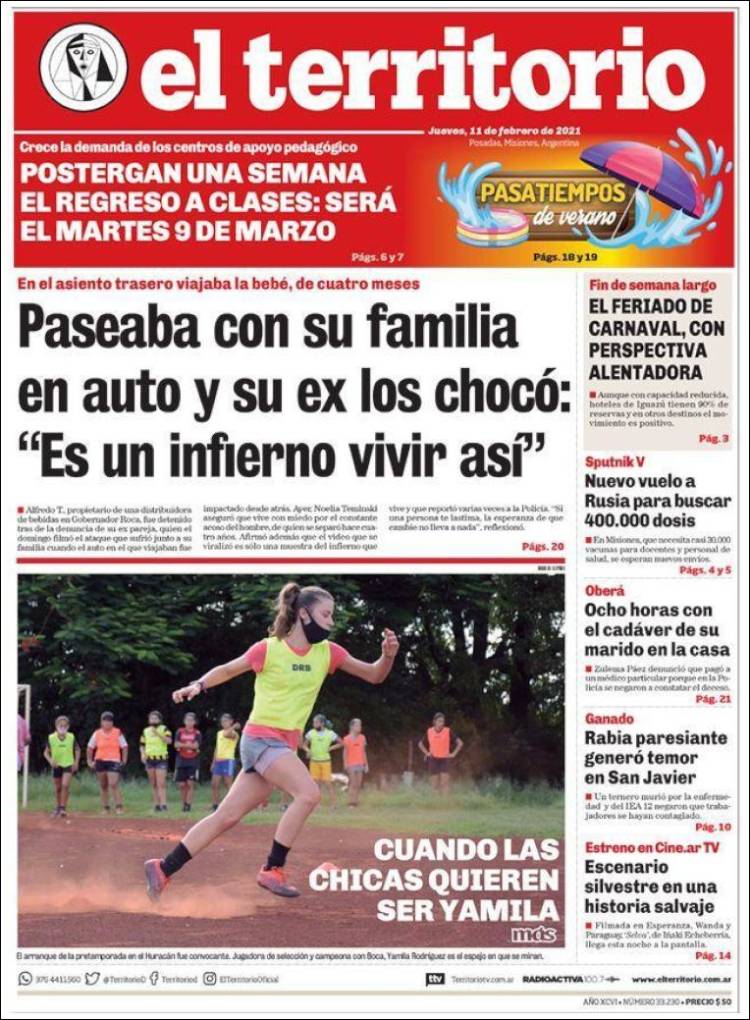 Portada de El Territorio (Argentina)