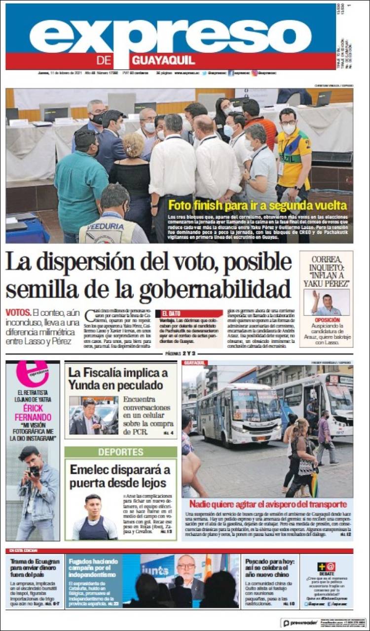 Portada de Expreso (Ecuador)