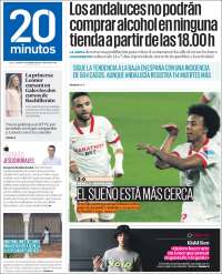 Portada de 20 Minutos - Sevilla (España)