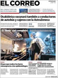 Portada de El Correo - Álava (España)