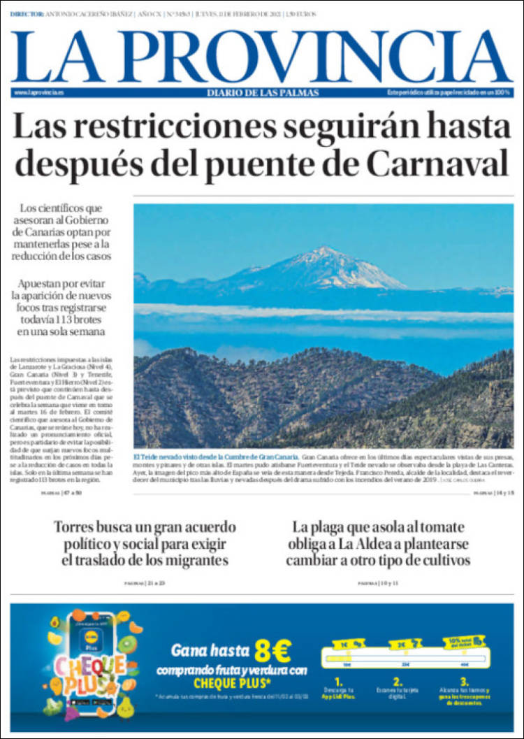 Portada de La Provincia (España)