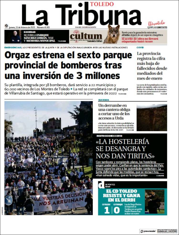 Portada de La Tribuna de Toledo (España)