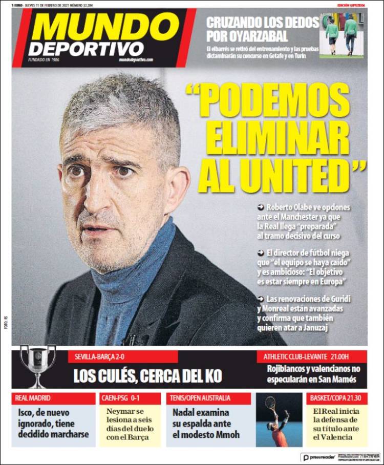 Portada de Mundo Deportivo Gipuzkoa (España)