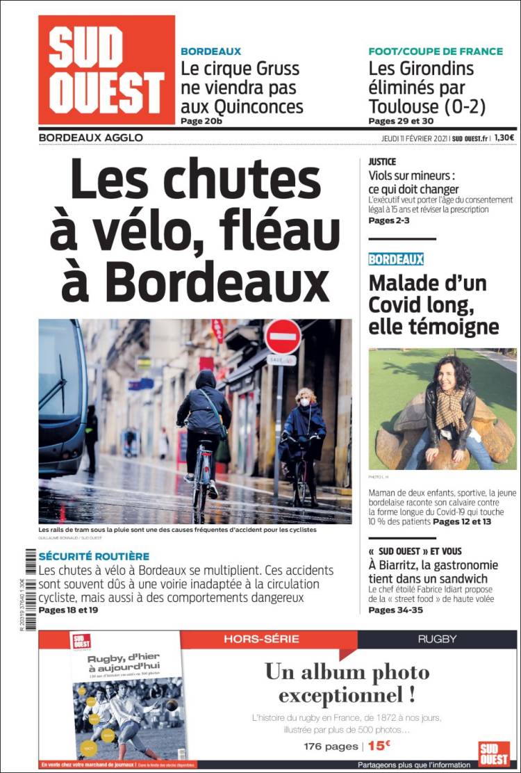 Portada de Sud Ouest (Francia)