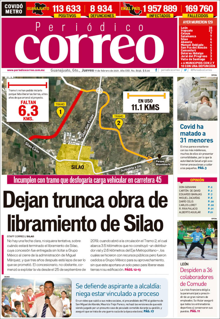 Portada de Correo - El diario del Estado de Guanajuato (México)