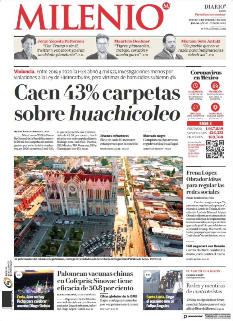 Portada de Milenio de León (México)