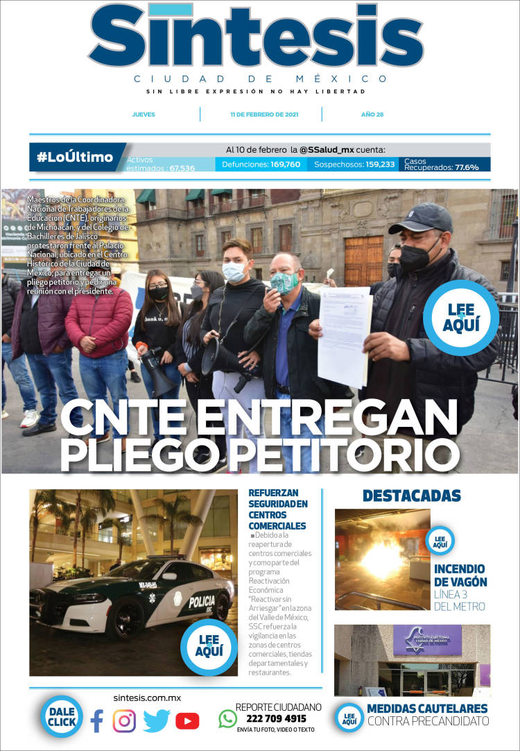 Portada de Síntesis Nacional (México)