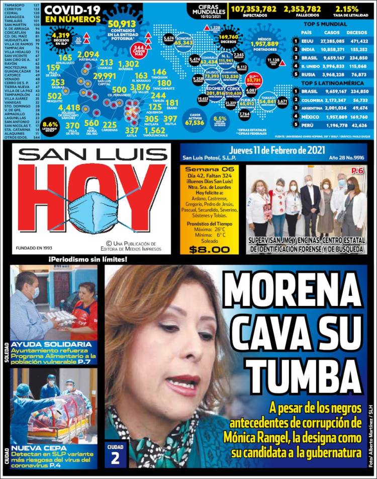 Portada de San Luis Hoy (México)