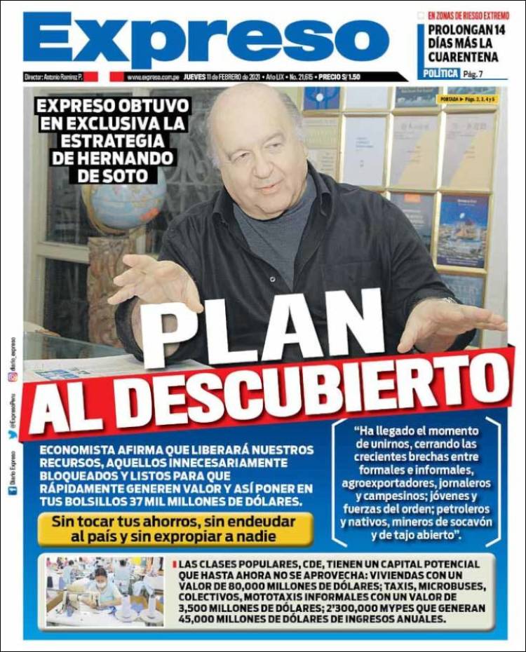 Portada de Expreso (Per&uacute;)