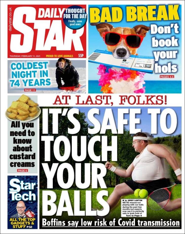 Portada de Daily Star (Reino Unido)