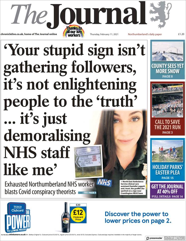 Portada de The Journal (Reino Unido)