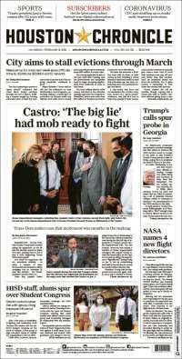 Portada de Houston Chronicle (USA)