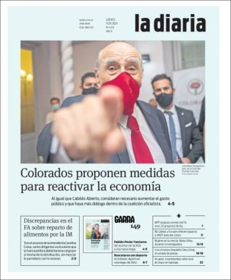 Portada de La Diaria (Uruguay)