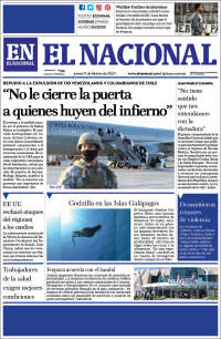 Portada de El Nacional (Venezuela)