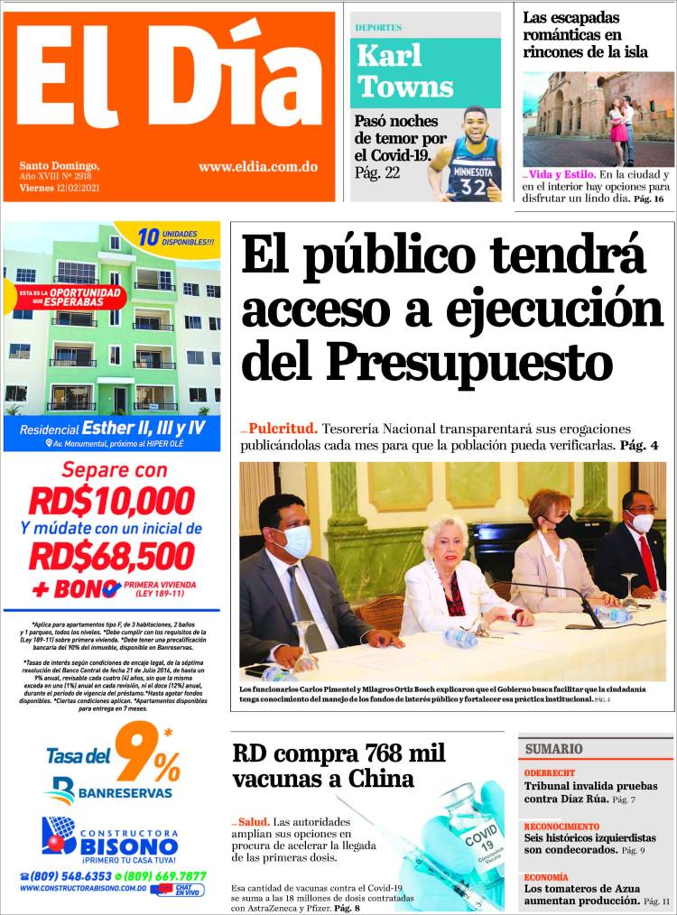 Portada de El Día (R. Dominicana)